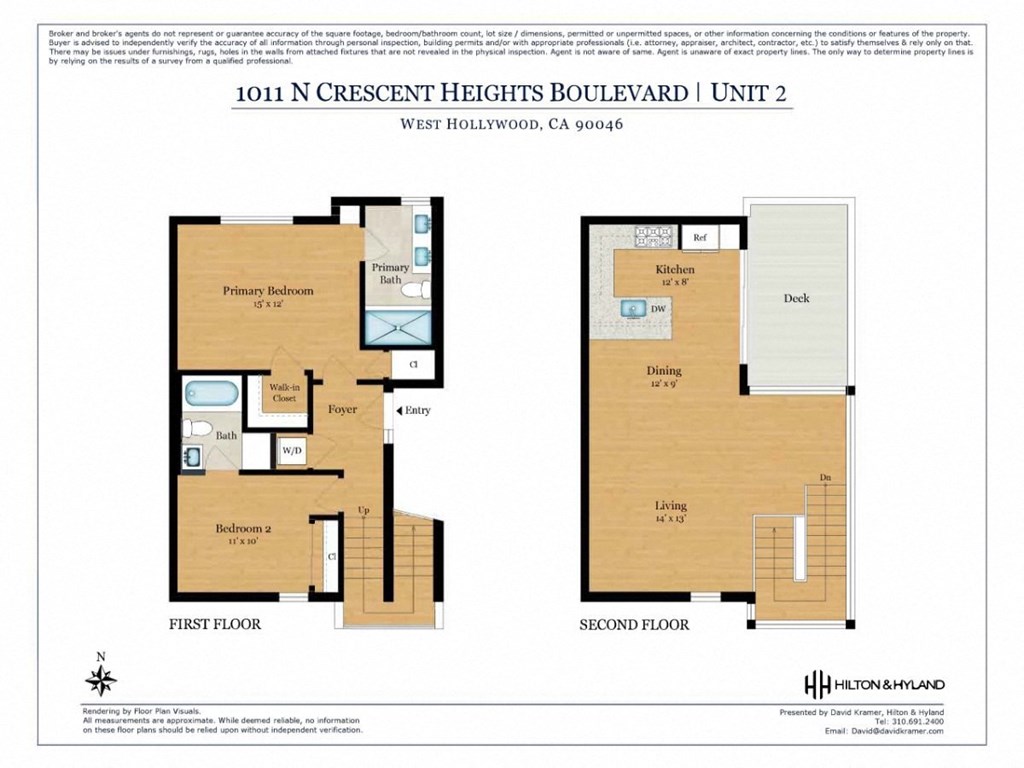 two floor plan of the crescent heights split level unit