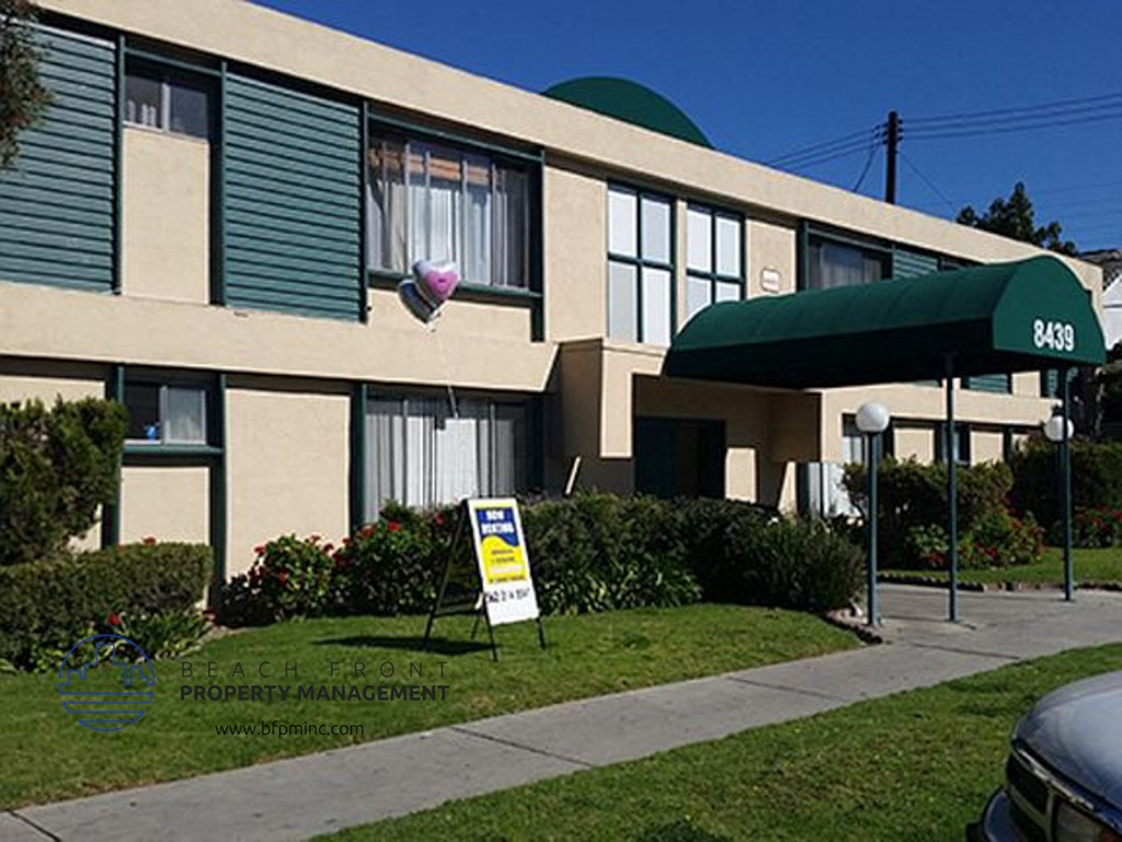 a building with a sign in front of it
