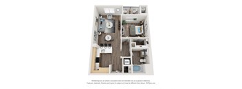 1X1 Floor Plan at 1724 Highland, Los Angeles, CA