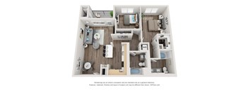 2x2 Floor Plan at 1724 Highland, Los Angeles, California