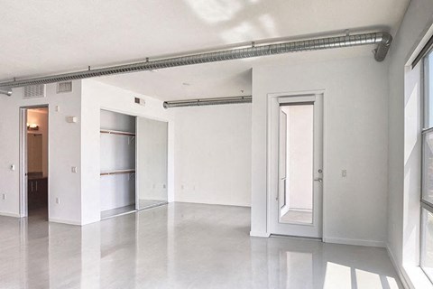 Bright Open Bedroom and Closet in Loft Apartment 210 Third Lofts in Downtown Long Beach