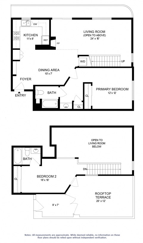 a floor plan of a house with two floors and a garage