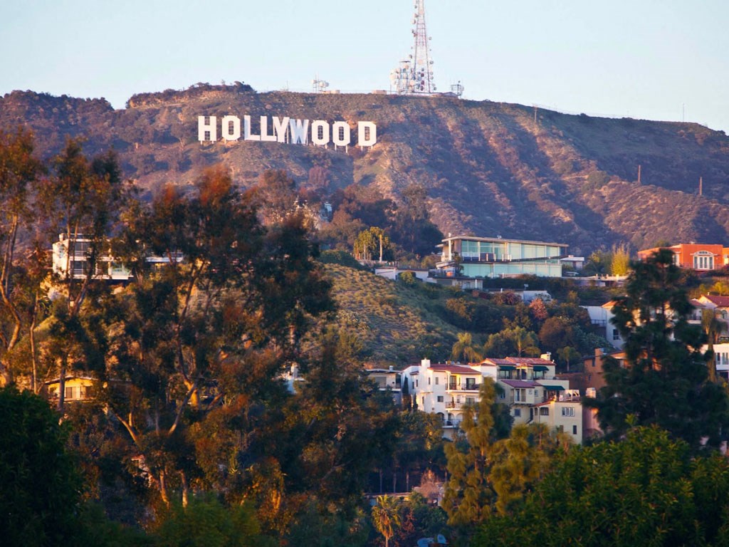the sign on the hill above the city