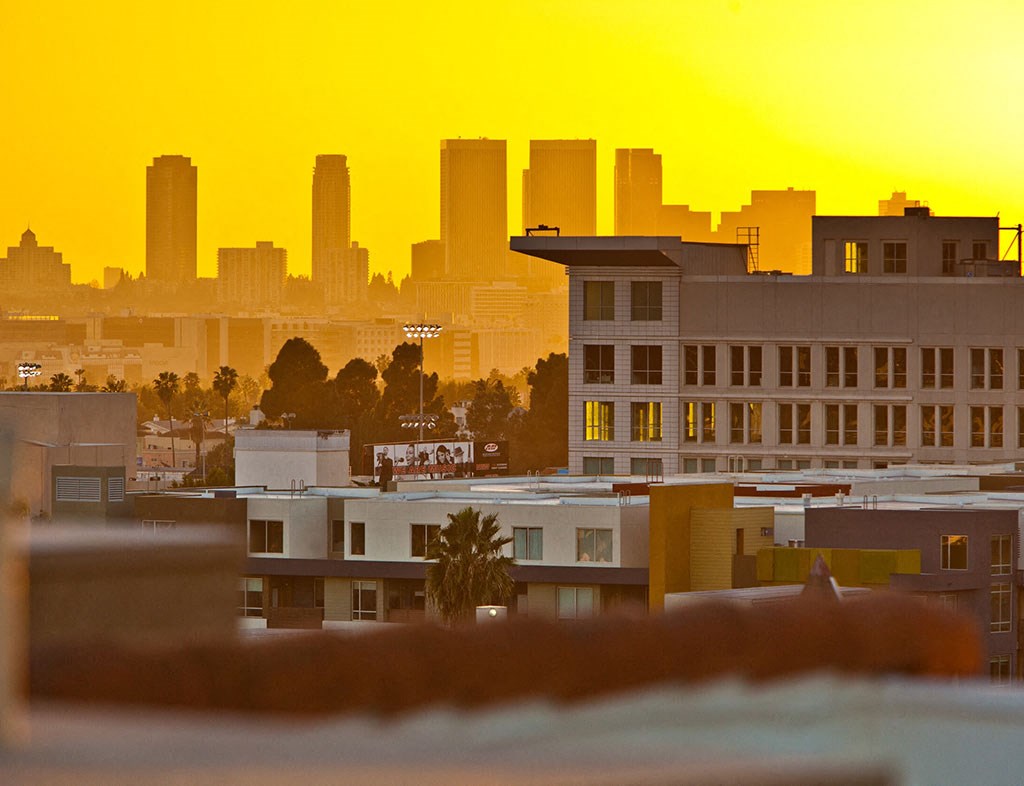 City the city at sunset