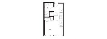 a floor plan of a small house with a loft