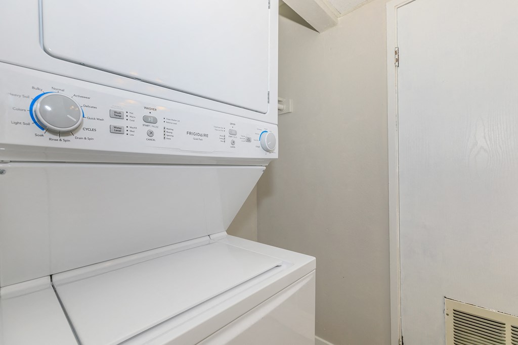 a washer and dryer in a laundry room