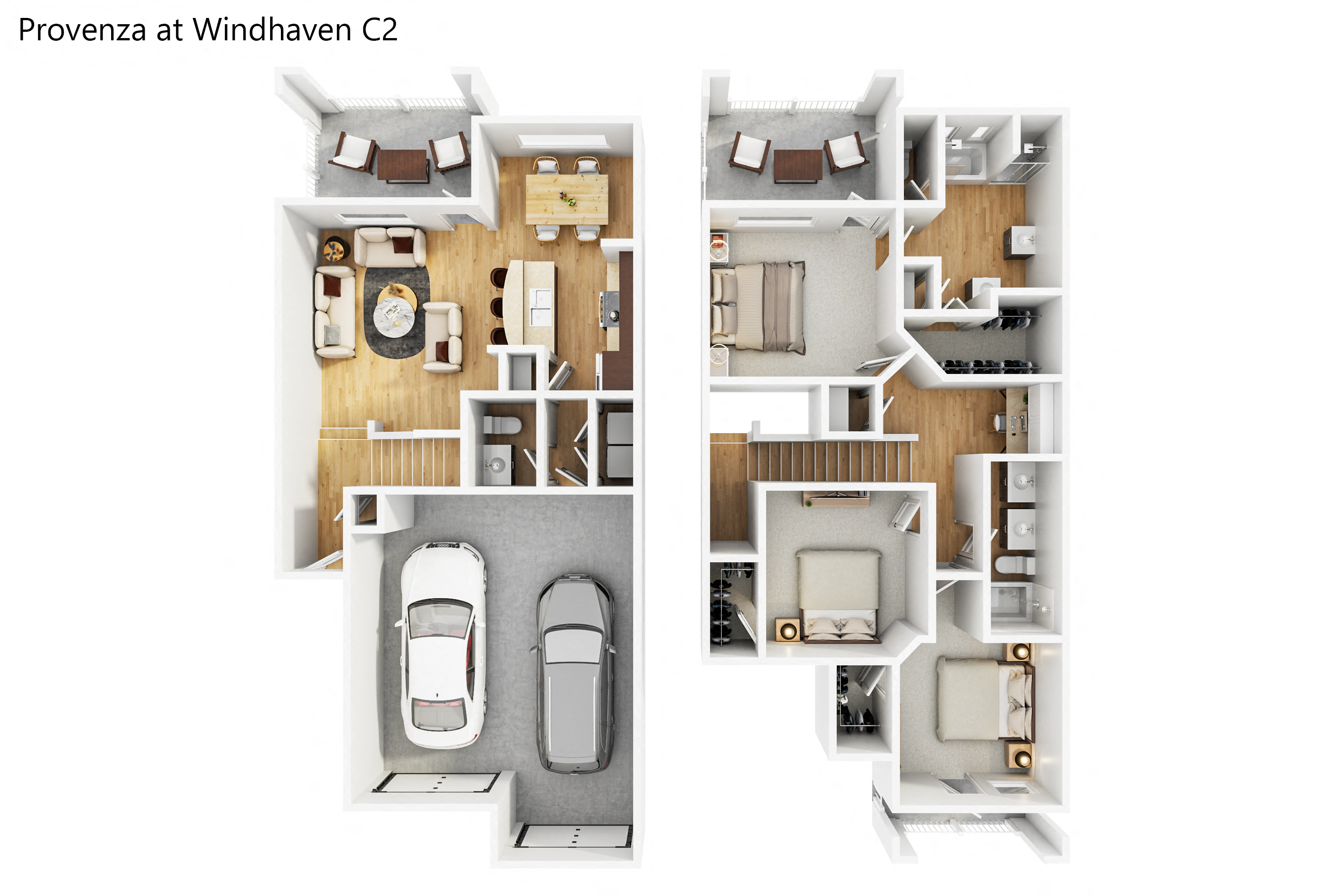 a vs a floor plan of the Halcyon Castle Hills