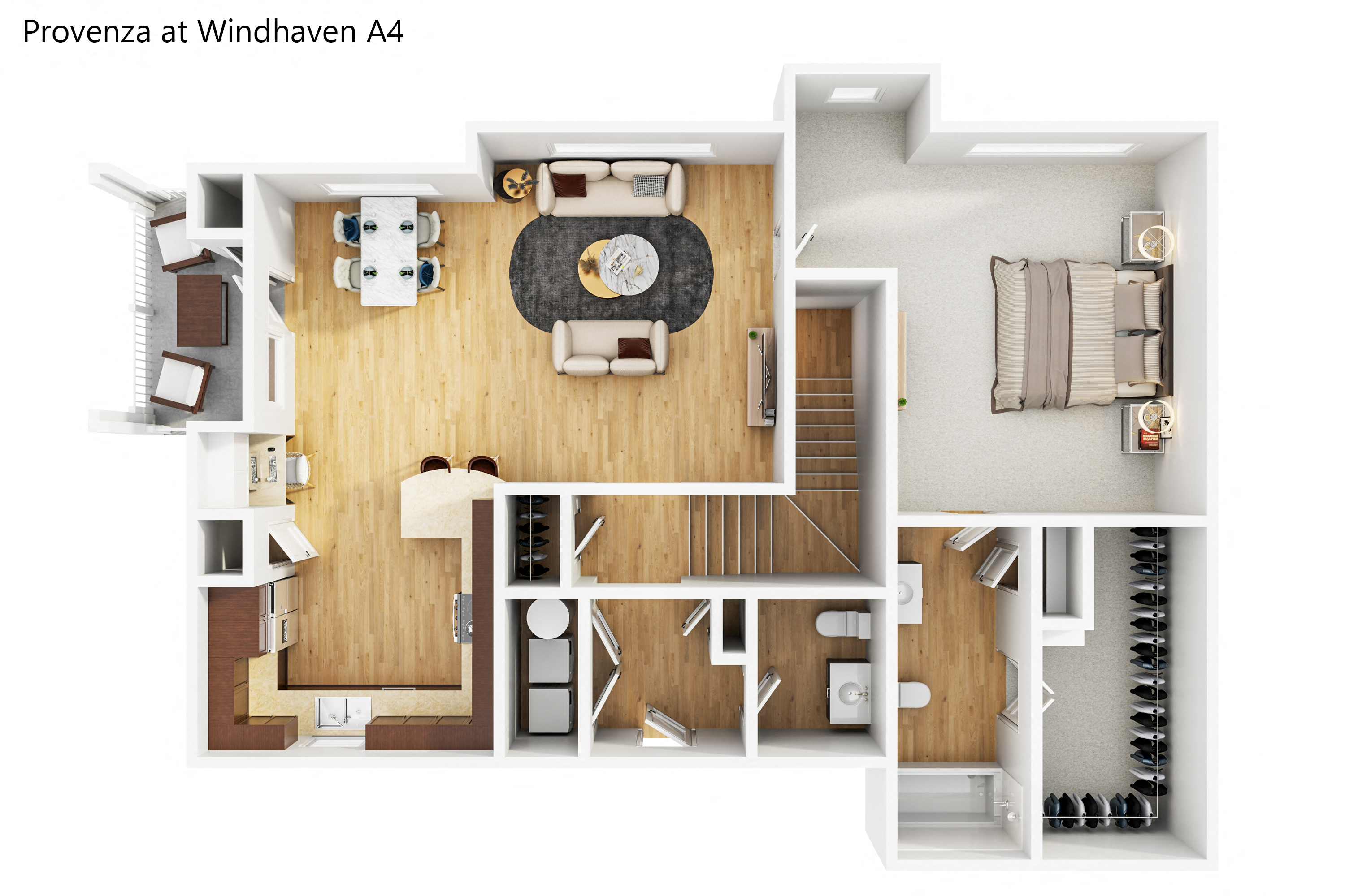 a 2400 sq ft floor plan with a bedroom and a living room