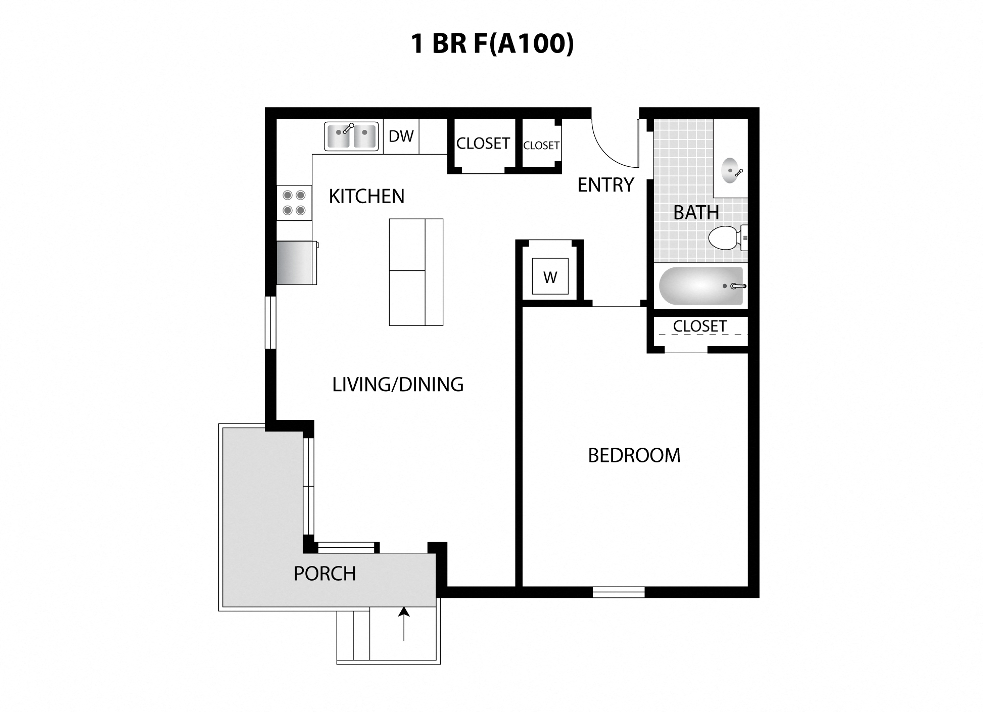a floor plan of a house with a bedroom and a living room