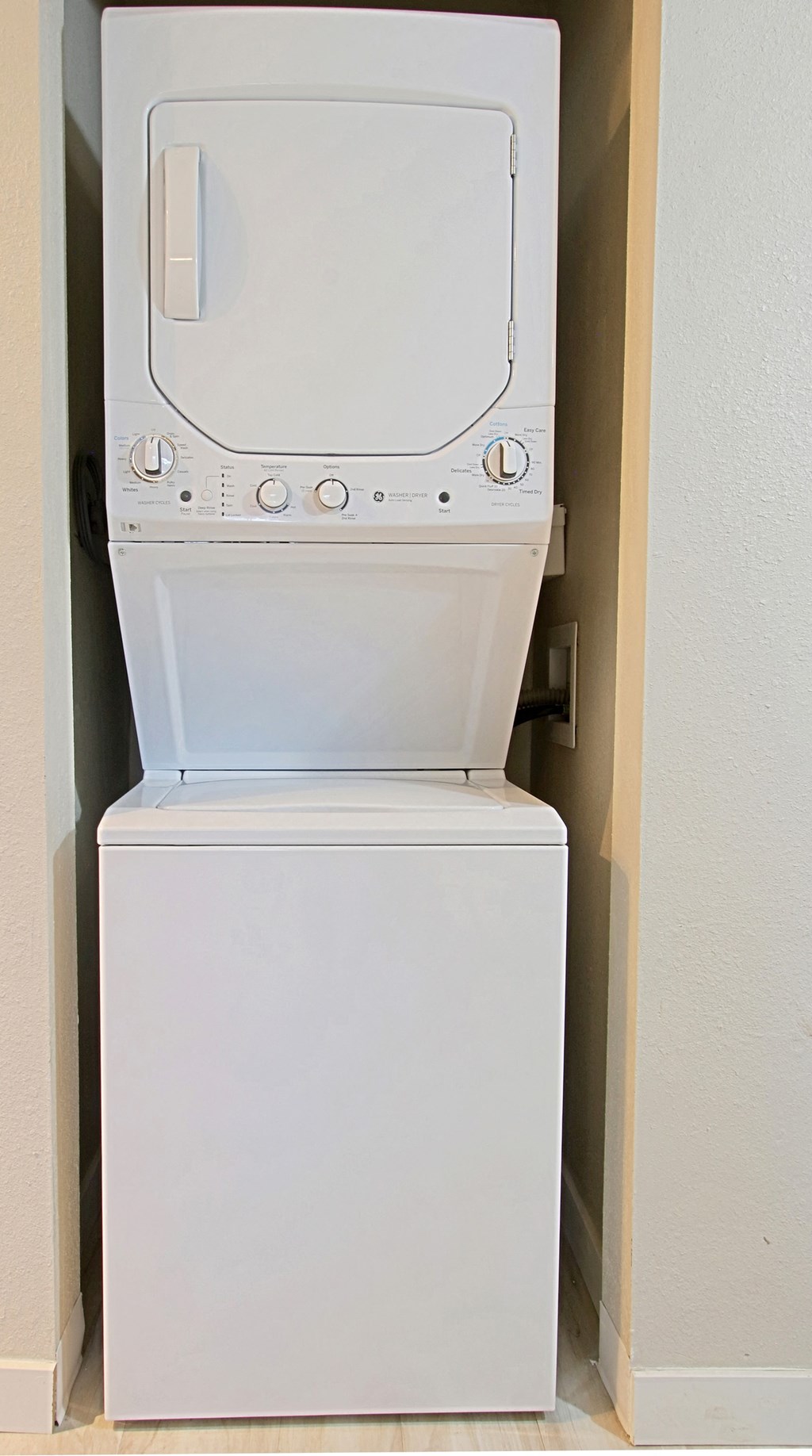 a washer and dryer in a room