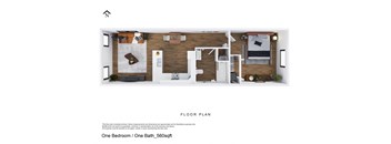 one bedroom one bath floor plan at the residences at silver hill in suitland, md