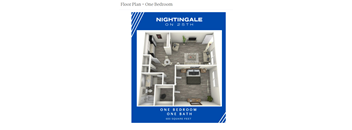 a floor plan of one bedroom one bath