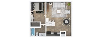 a floor plan of a house with a living room and a dining room