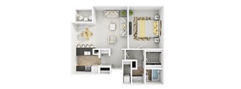 a 3 bedroom floor plan with a bathroom and a living room