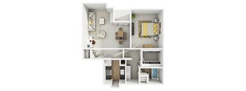 a floor plan of a house with a bedroom and a bathroom