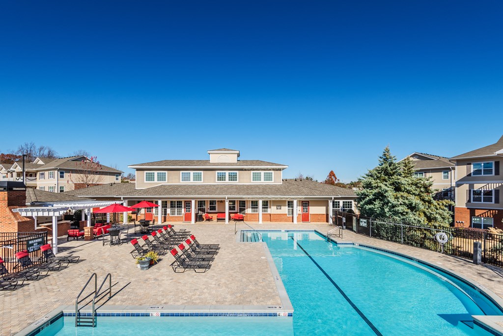 our apartments have a resort style pool with chairs