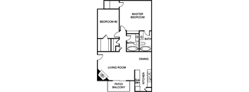 a floor plan of a home with a bedroom and a living room