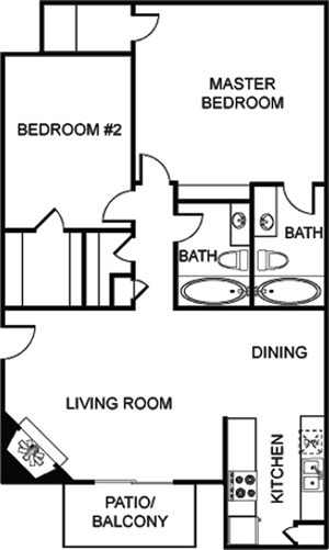 a floor plan of a home with a bedroom and a living room