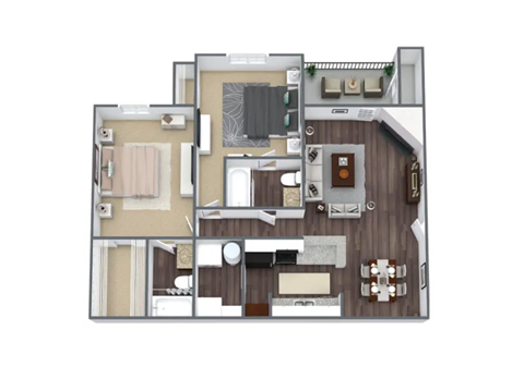 a bedroom with a bed and a chair in a room