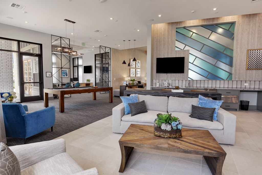 a living room with a couch and a coffee table