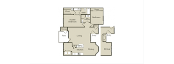 a floor plan of a two bedroom apartment