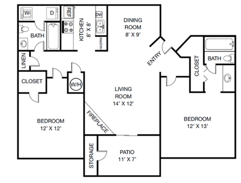 a floor plan of a house with a bedroom and a living room