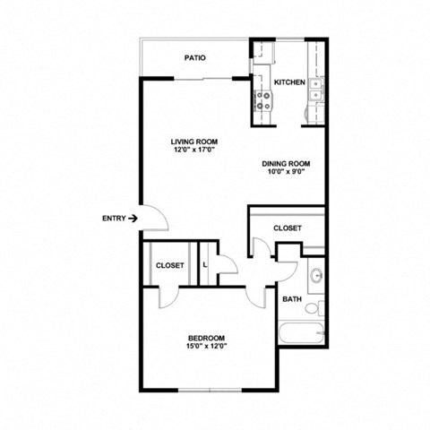 a floor plan of a house with a bedroom and a living room