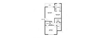 a floor plan of a house with a bedroom and a living room