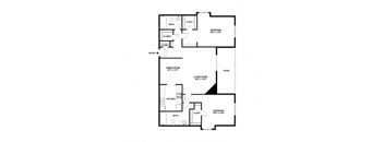 a floor plan of a house with a bedroom and a living room