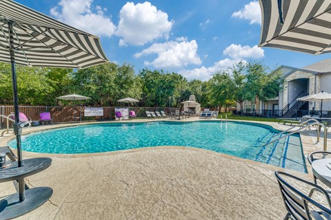 our apartments have a resort style pool and patio