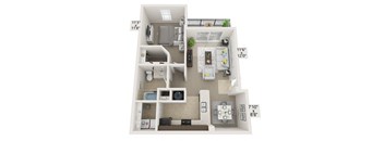 1 bedroom floor plan