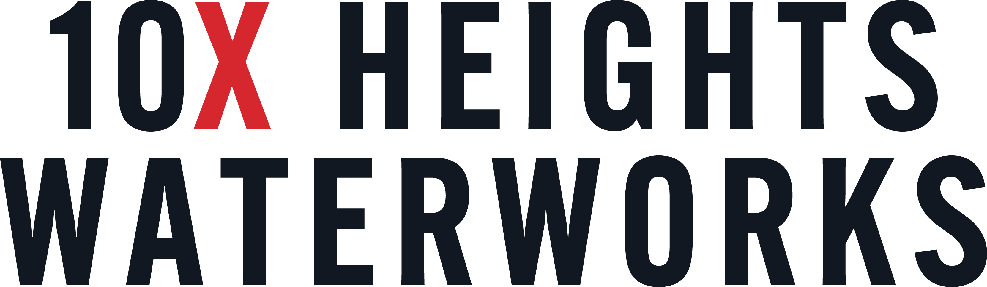 a set of typographic logos for 100 years of waterworks