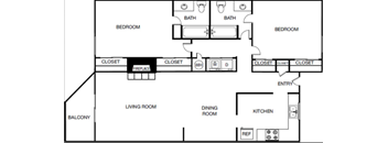 a floor plan of a home with a bedroom and a living room