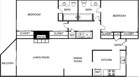 a floor plan of a home with a bedroom and a living room