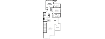 a floor plan of a two story house with a garage and a balcony