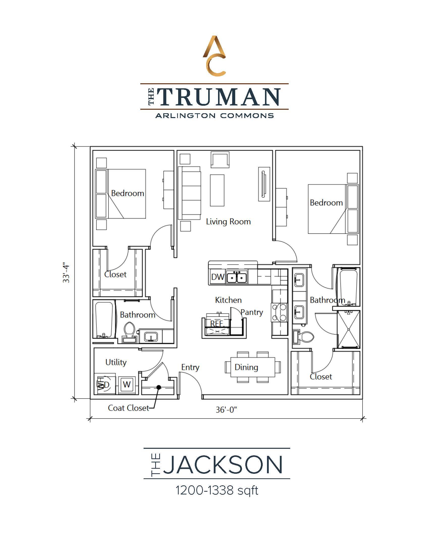 A floor plan for a home by The Truman Arlington Commons.
