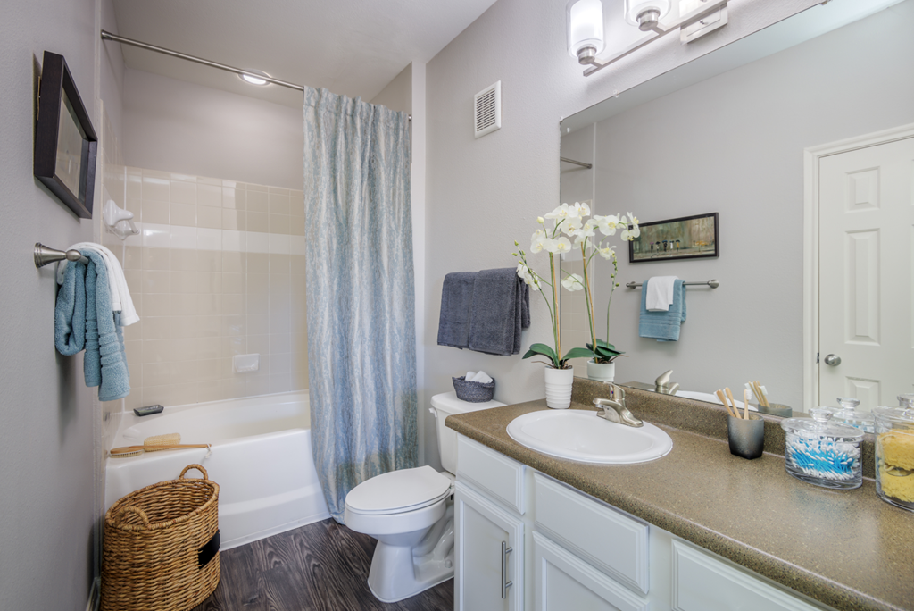 Modern Bathroom  at Parmer Place Apartments in Austin
