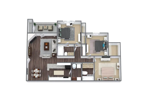 a bedroom with a bed and a chair in a room