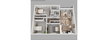 a 3 bedroom floor plan of a 2100 sq ft apartment