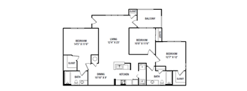 a floor plan of a house with a bedroom and a living room a kitchen and a dining