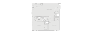 a floor plan of a bedroom apartment
