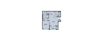 A floor plan of a house with a living room, dining room, kitchen, bedroom, bathroom, and closet.