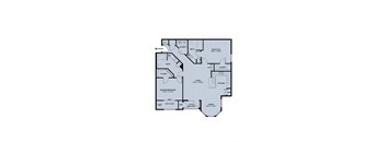 A floor plan of a house with a master bedroom and a living room.