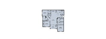 A floor plan of a house with a master suite and a second bedroom.