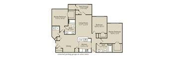 3 Bedroom/2 Bathroom Floor Plan