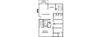 a floor plan of a house with a bedroom and a living room
