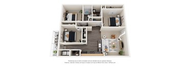 a 3d rendering of the floor plan of a103103  apartments