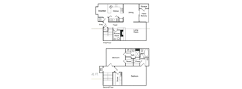 the floor plan of the two floor house plans with bedrooms and baths