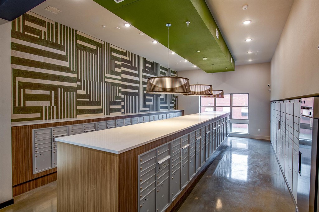 a kitchen with wooden cabinets and a counter top