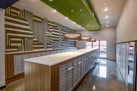 a kitchen with wooden cabinets and a counter top